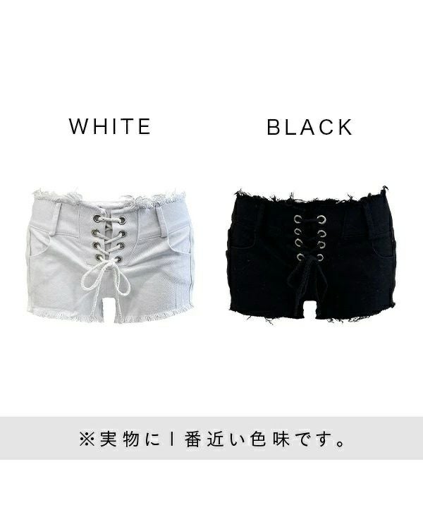 レースアップマイクロミニショートパンツ | レディースギャル