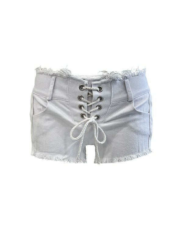 レースアップマイクロミニショートパンツ | レディースギャル