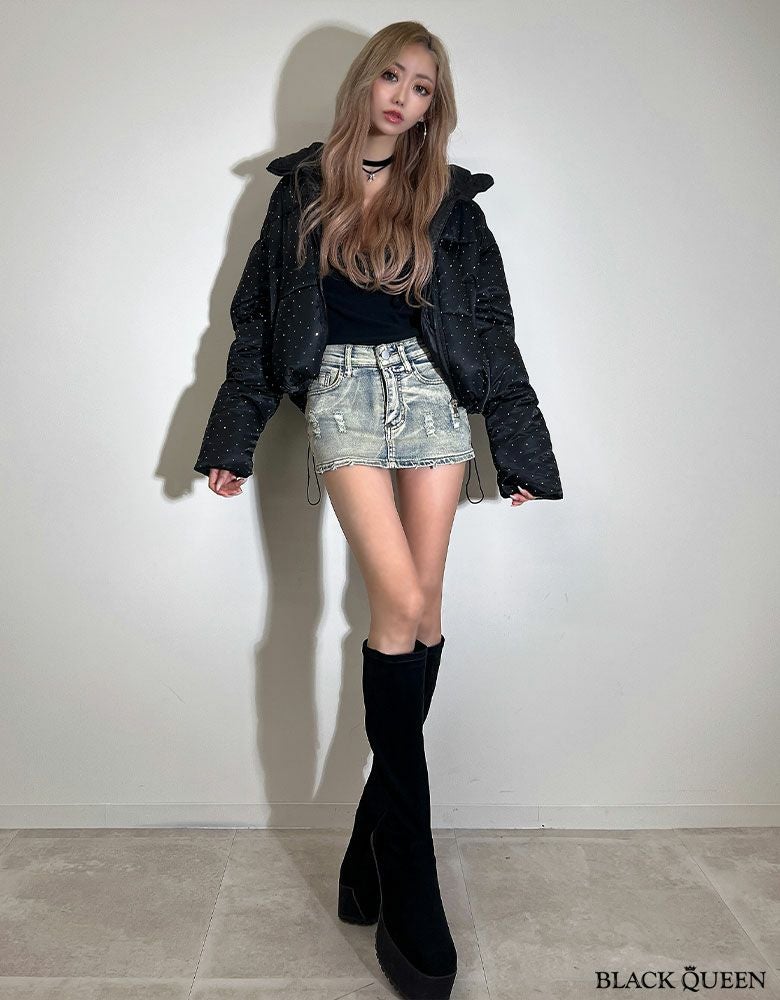 ダメージデニムミニスカート | レディースギャルファッション通販