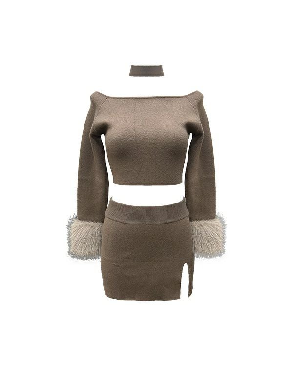 Very popular set-up dress with choker