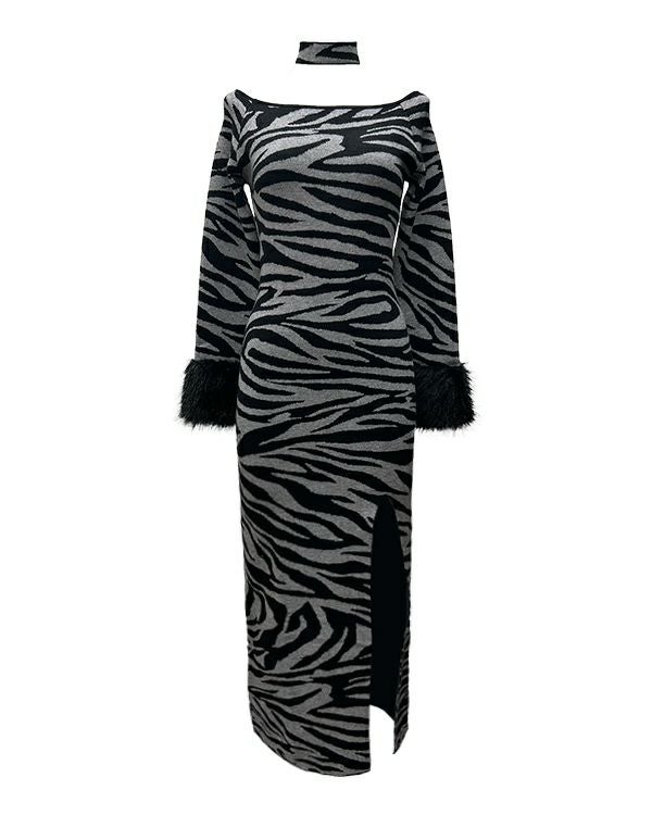 Very popular set-up dress with choker
