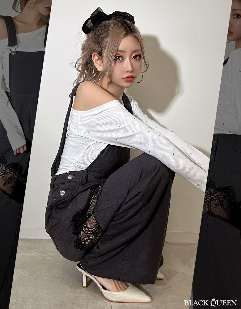 レースドッキングサロペット | レディースギャルファッション通販