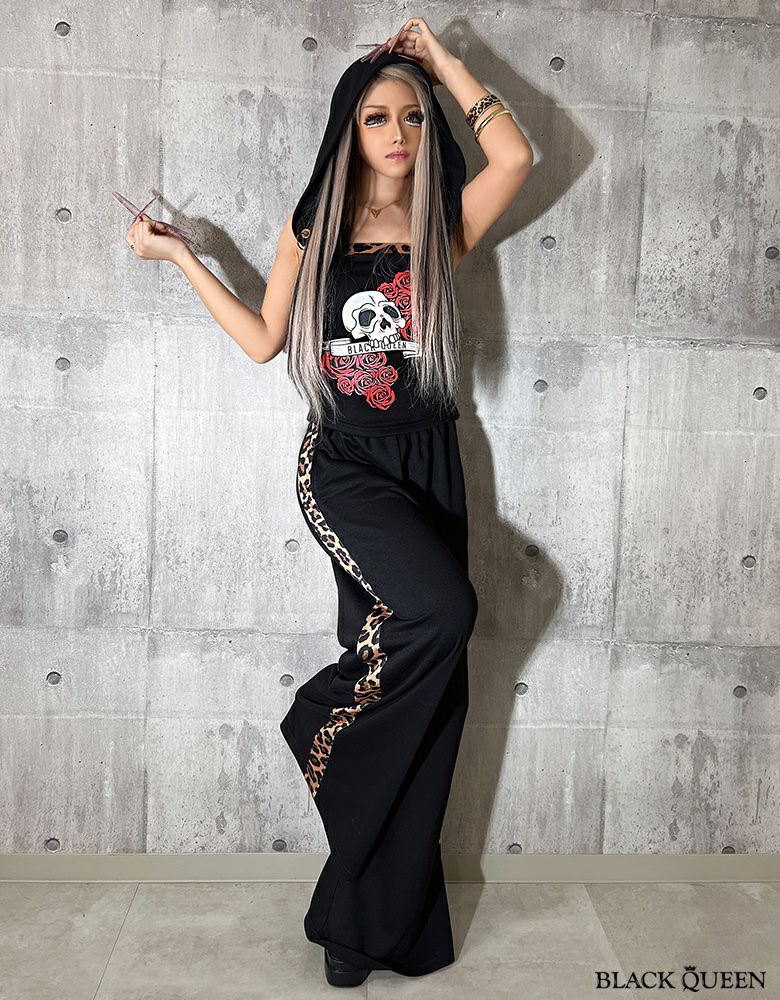 スカル×薔薇ベアトップ | レディースギャルファッション通販BLACKQUEEN