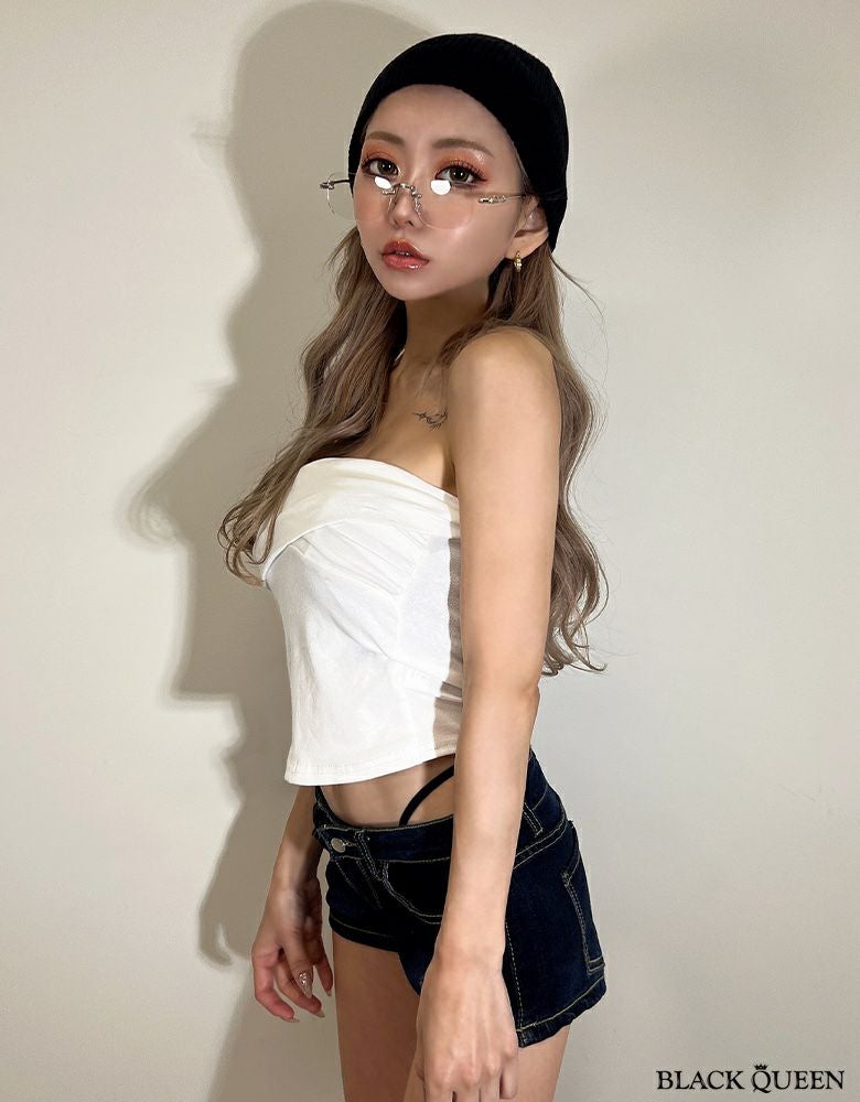 クロスデザインチューブトップ | レディースギャルファッション通販