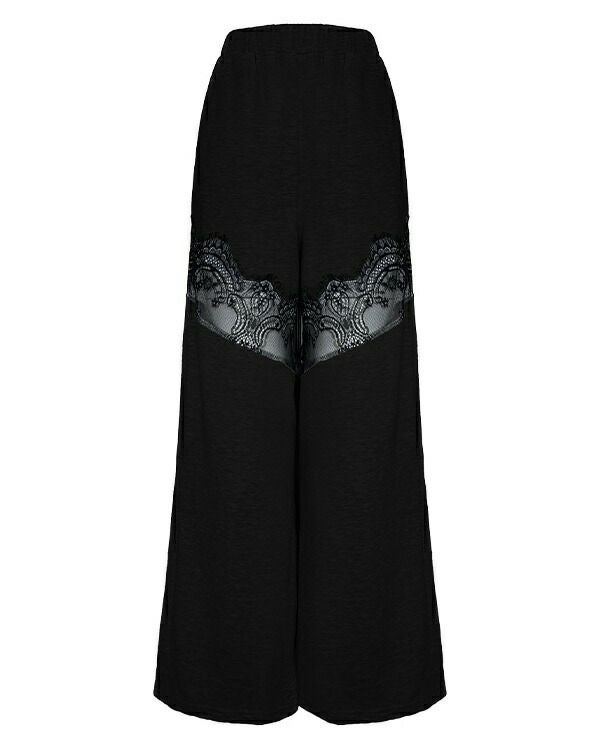 lace docking wide pants