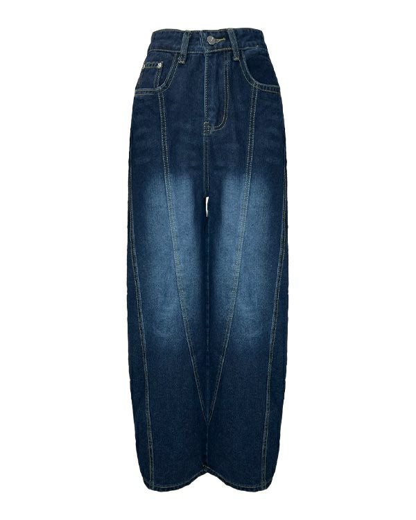 wide leg logo denim
