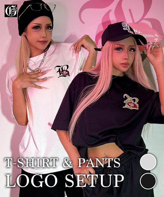 Tシャツ×ハーフパンツセットアップ | レディースギャルファッション