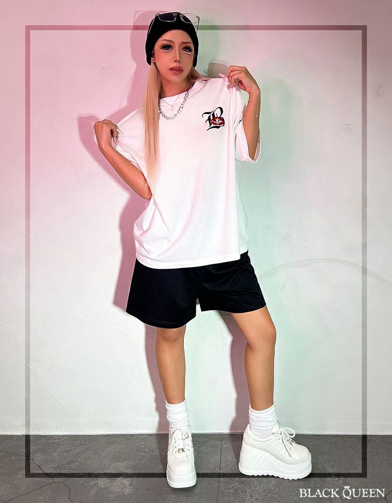 Tシャツ×ハーフパンツセットアップ | レディースギャルファッション
