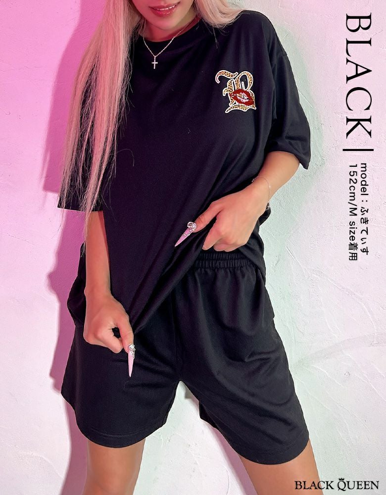 Tシャツ×ハーフパンツセットアップ | レディースギャルファッション