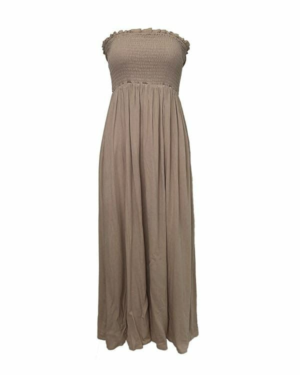 No.1 Shirring Ribbon Bear Maxi Dress