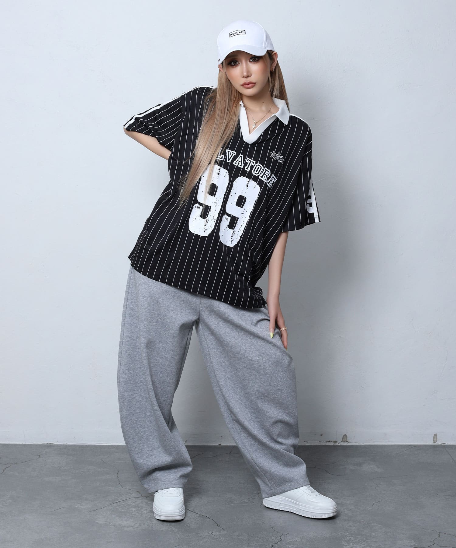 ストライプユニフォームTシャツ | レディースギャルファッション通販