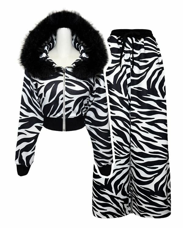 Animal print setup with fur