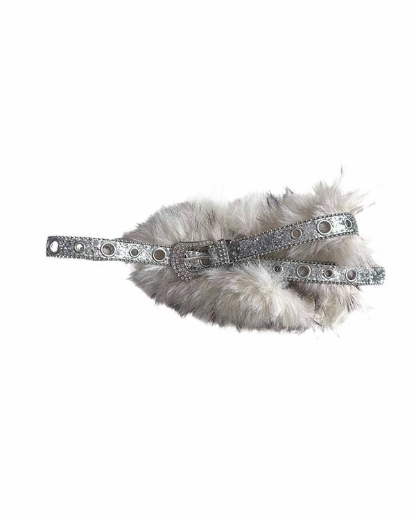 Gridder belt with fur