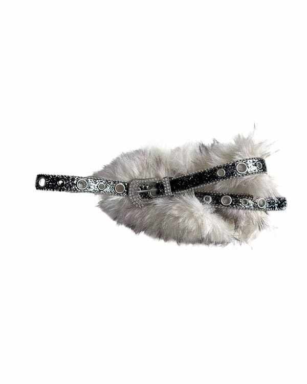 Gridder belt with fur