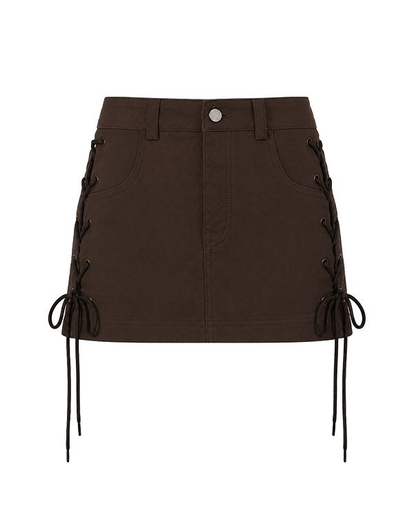 side lace up mini skirt