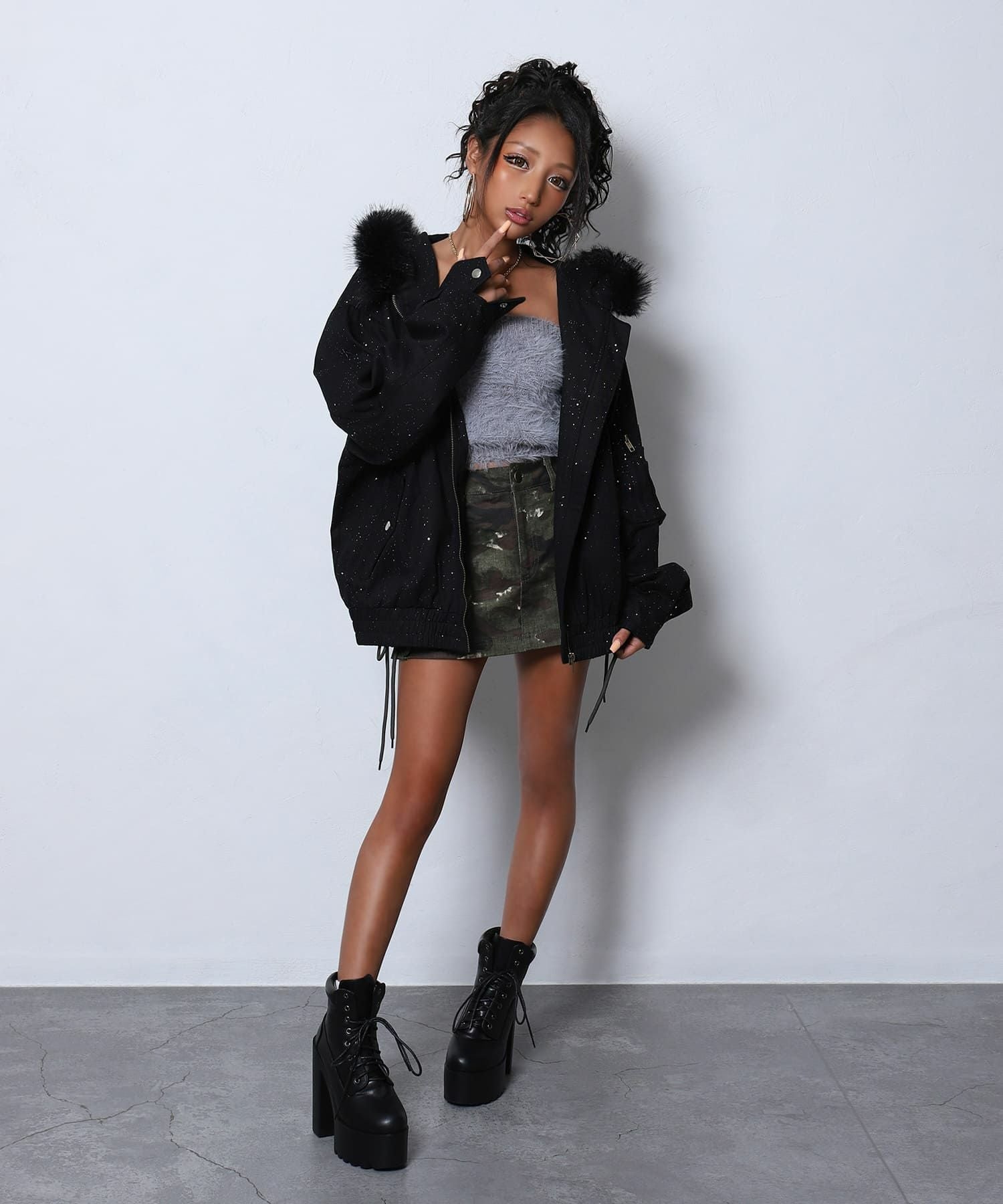 ラメ入りファーブルゾン | レディースギャルファッション通販