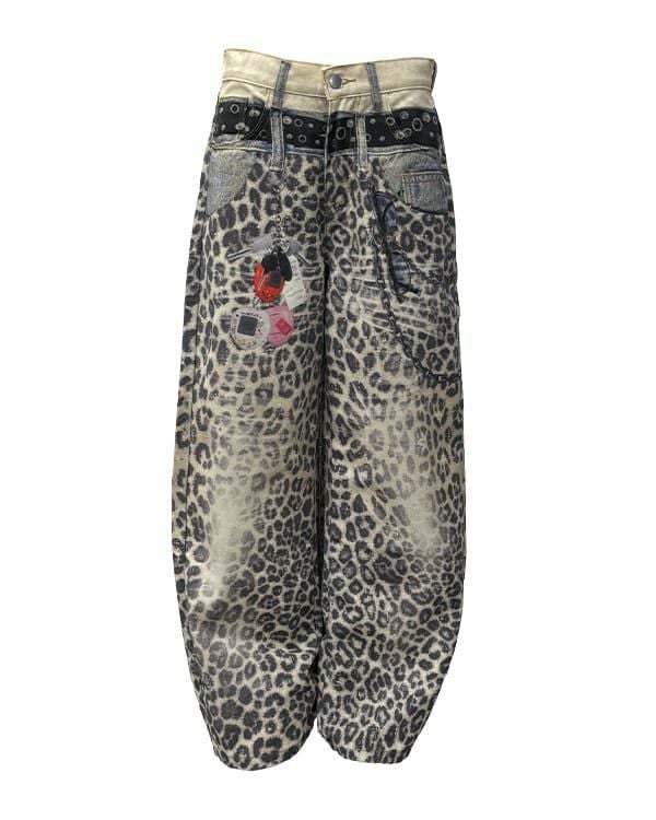 レオパプリントデニムパンツ | レディースギャルファッション通販 レオパプリントデニムパンツ | レディースギャルファッション通販