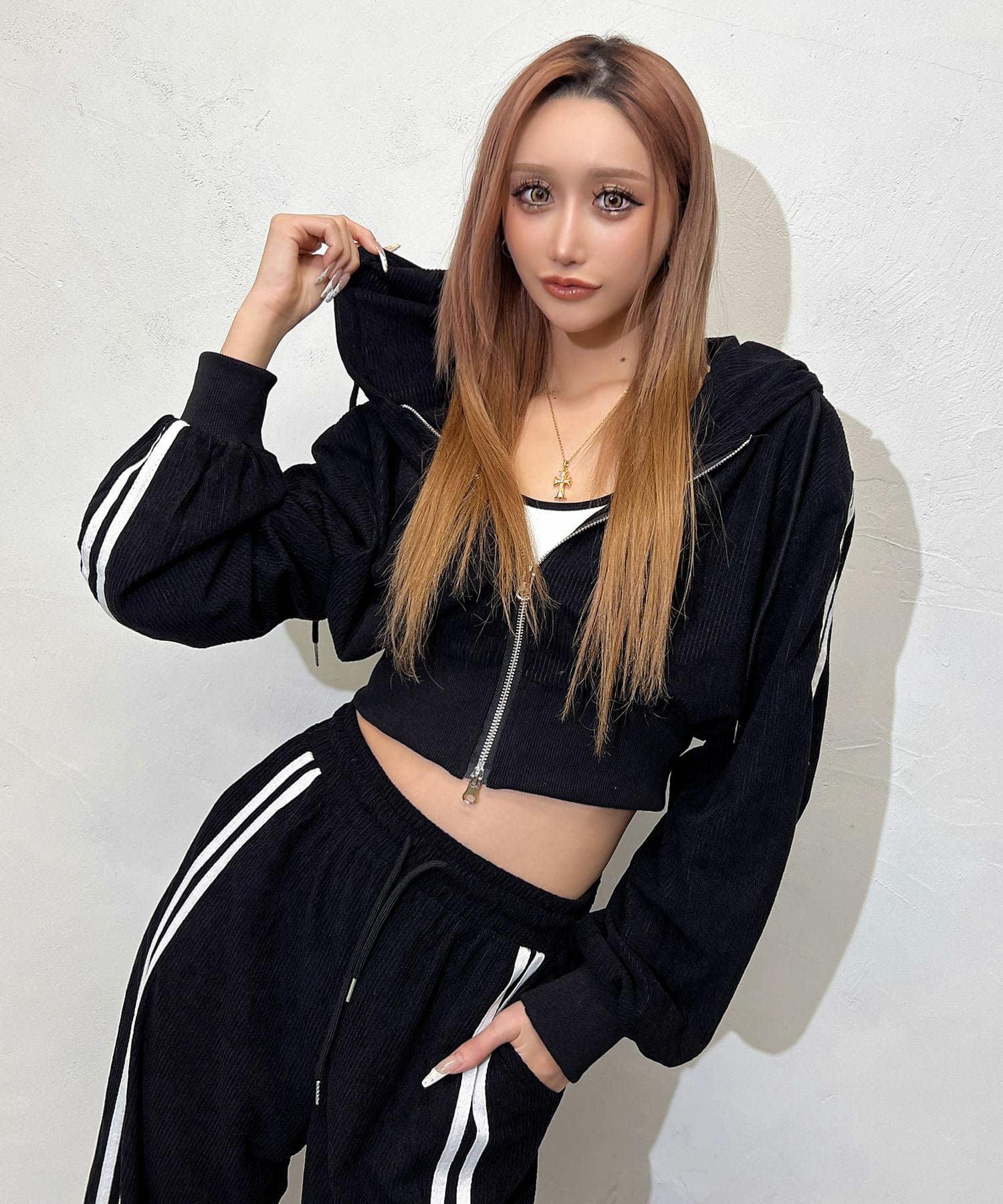 ZIP付きサイドラインセットアップ | レディースギャルファッション通販