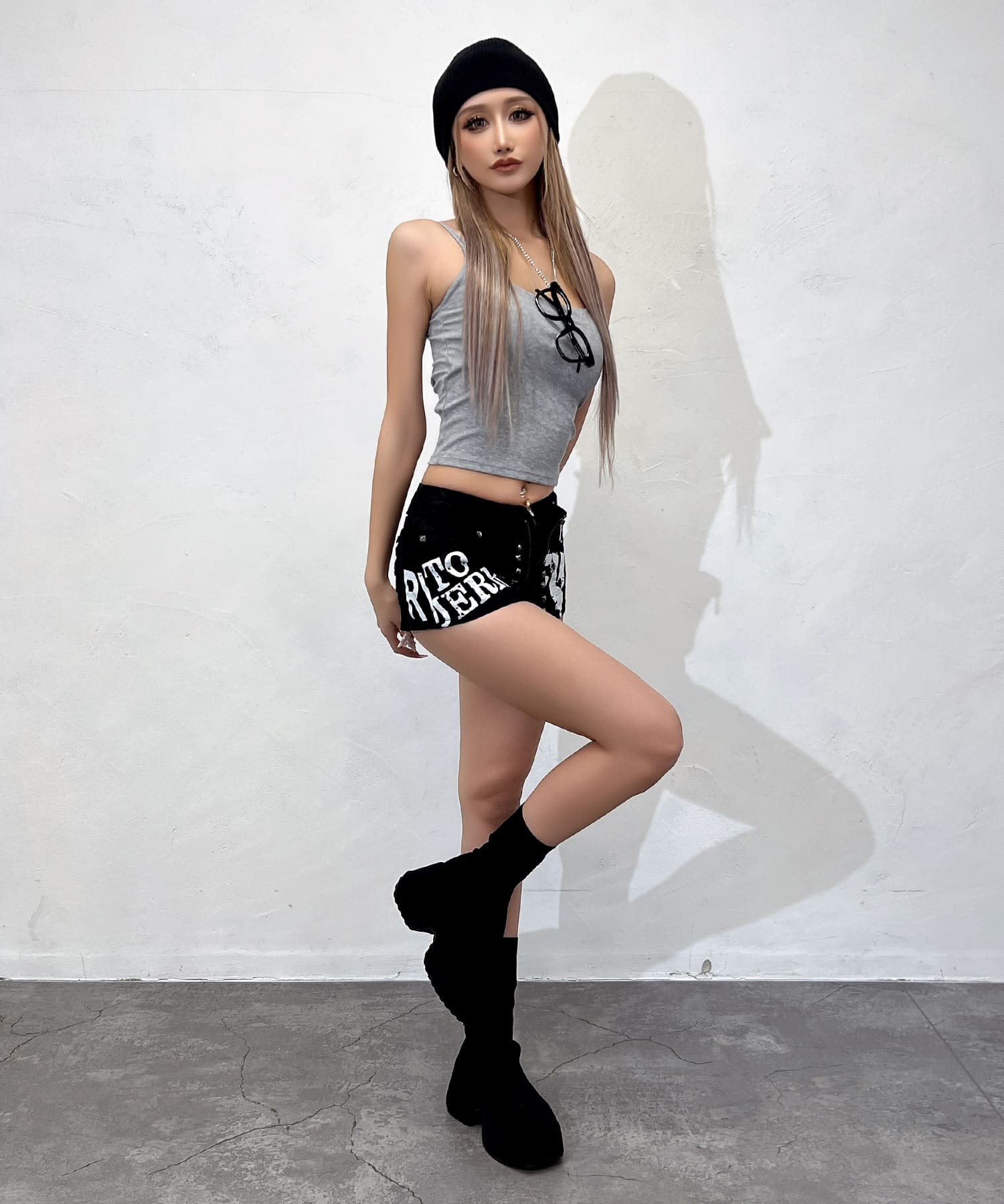 フロントZIPプリントショートパンツ | レディースギャルファッション