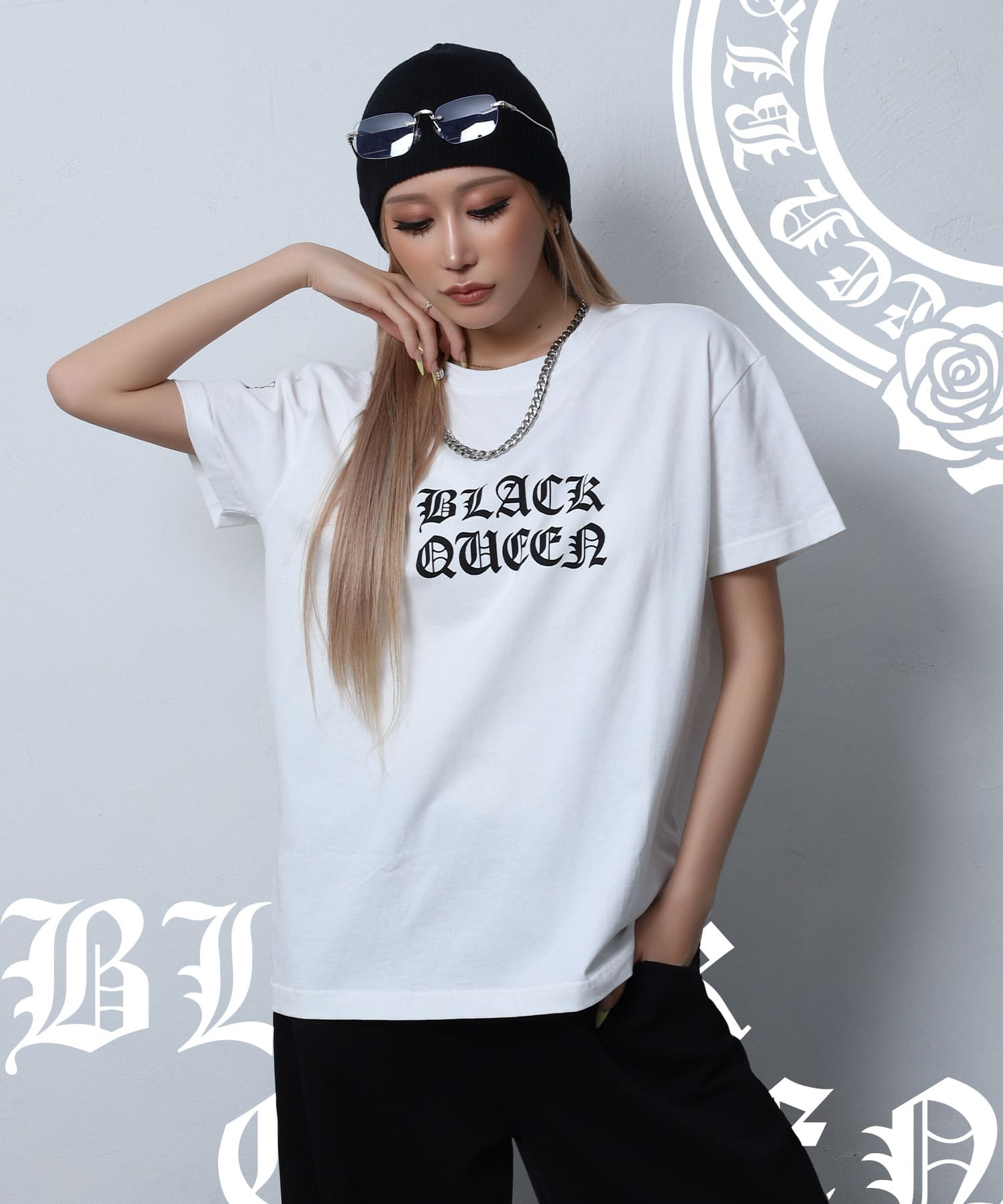 QUEEN EXHIBITION 日の丸 限定 公式 Tシャツ M ブラック 選べるロゴTシャツ | レディースギャルファッション通販BLACKQUEEN