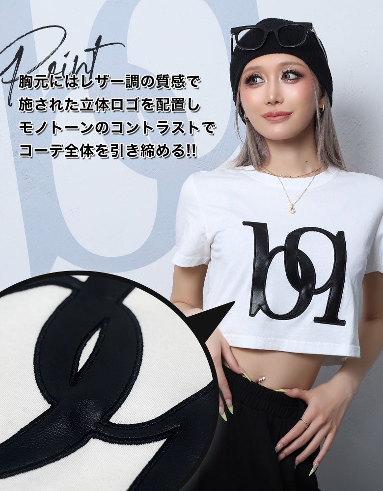 レザーロゴ入りTシャツ | レディースギャルファッション通販BLACKQUEEN