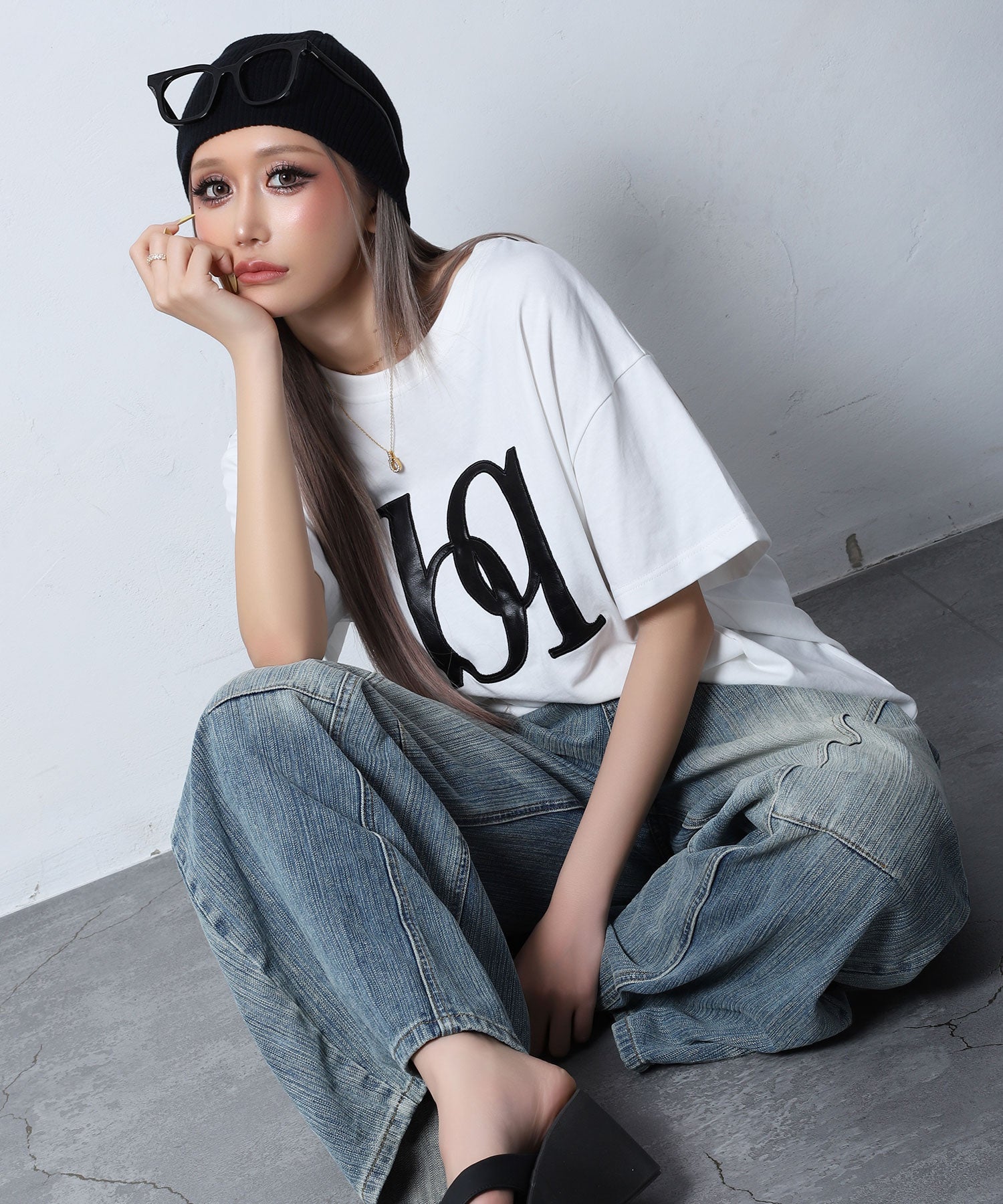 レザーロゴ入りTシャツ | レディースギャルファッション通販BLACKQUEEN