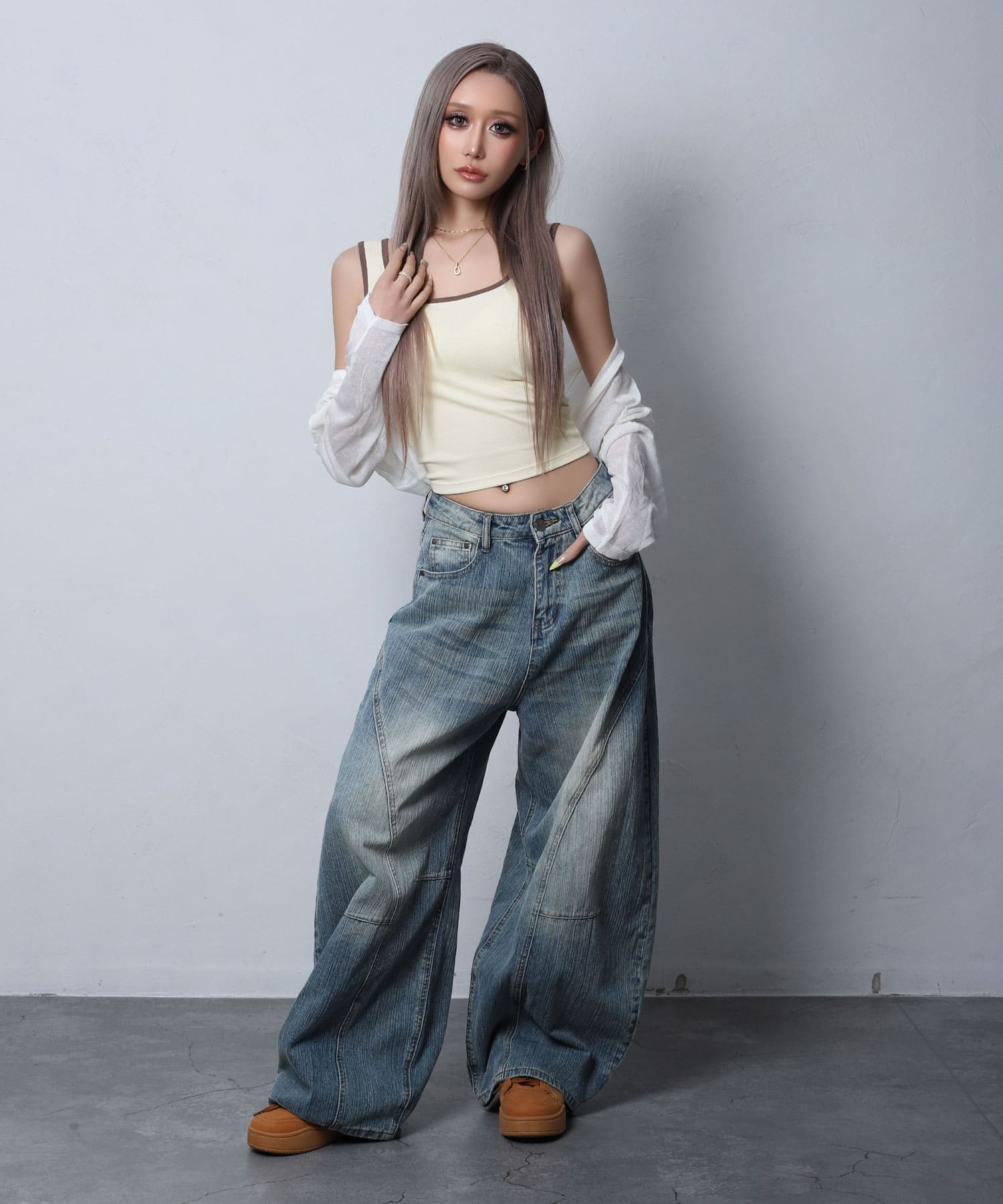 CKJ バックレスデニムタンクトップ CKJ バックレスデニムタンクトップ トップス