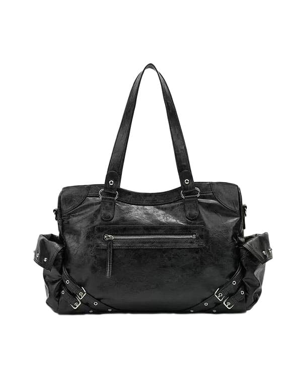 double buckle shoulder bag