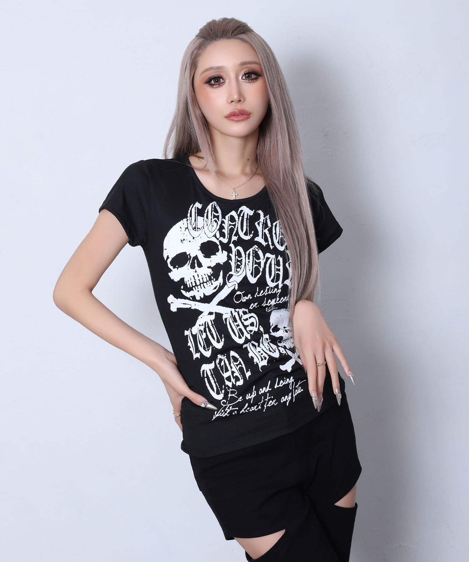スカルプリントTシャツ | レディースギャルファッション通販BLACKQUEEN