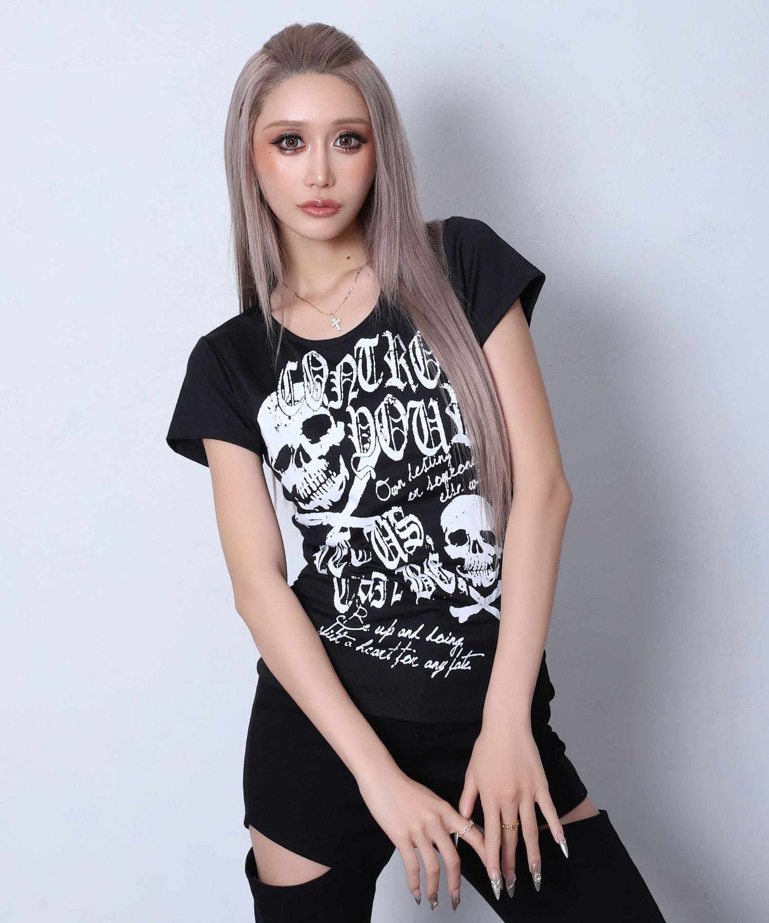 スカルプリントTシャツ | レディースギャルファッション通販BLACKQUEEN