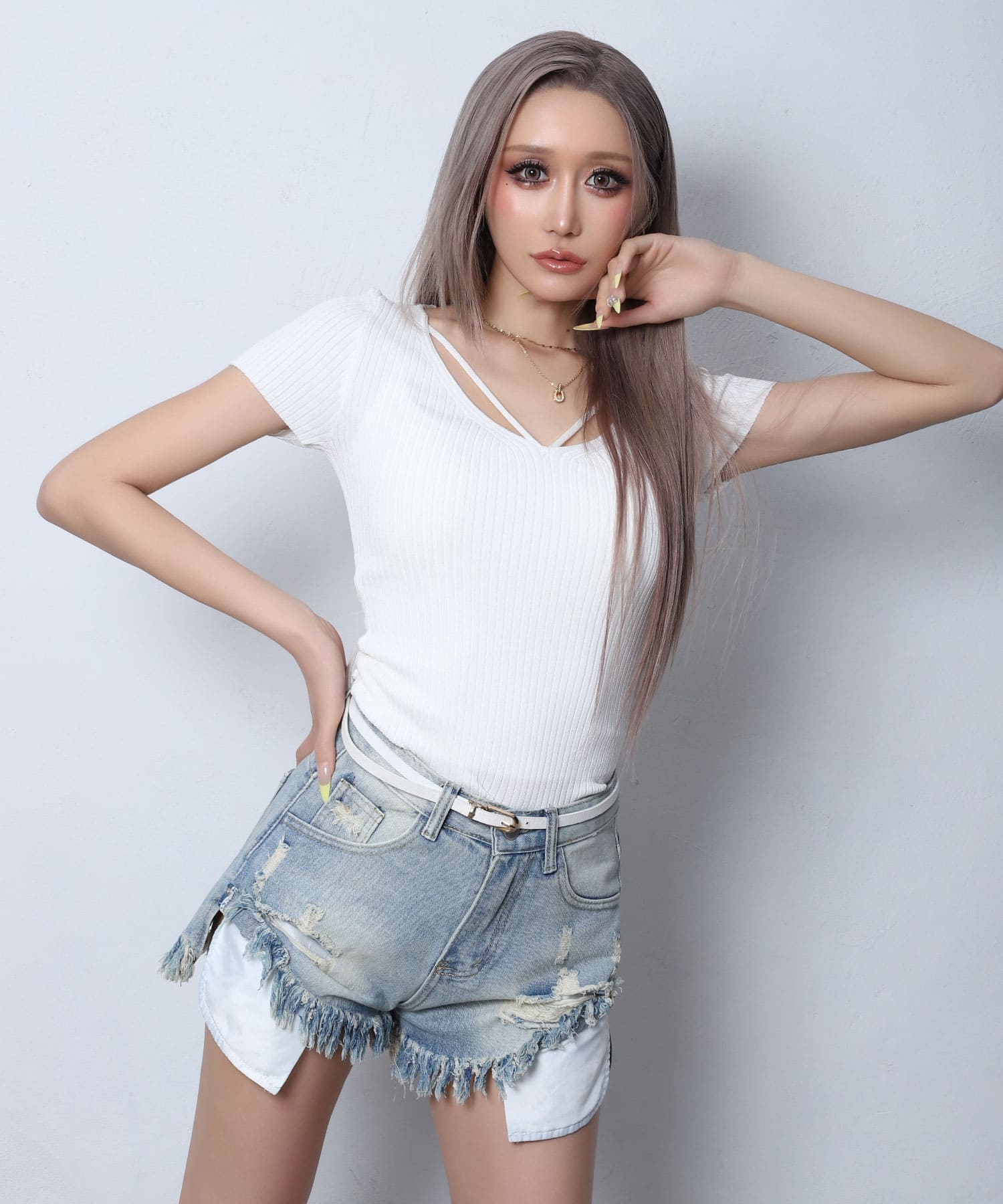 クラッシュデニムショートパンツ | レディースギャルファッション通販