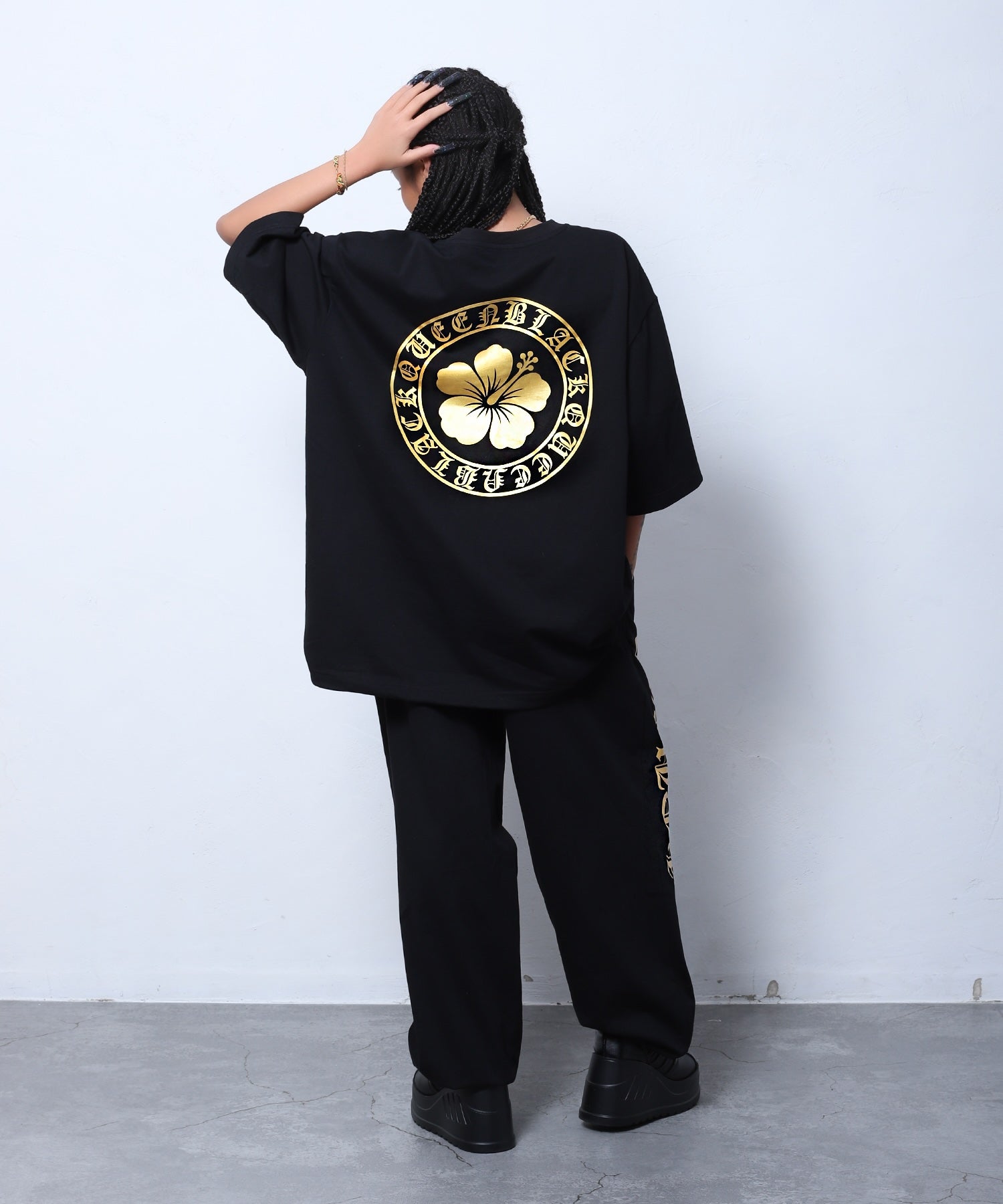 箔プリントビッグTシャツセットアップ | レディースギャルファッション