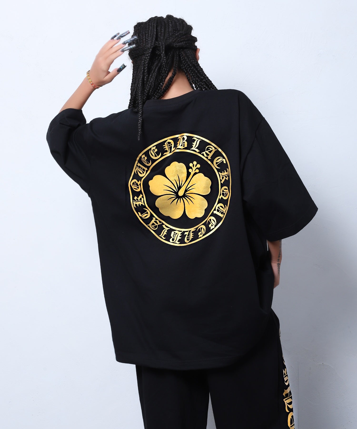 箔プリントビッグTシャツセットアップ | レディースギャルファッション