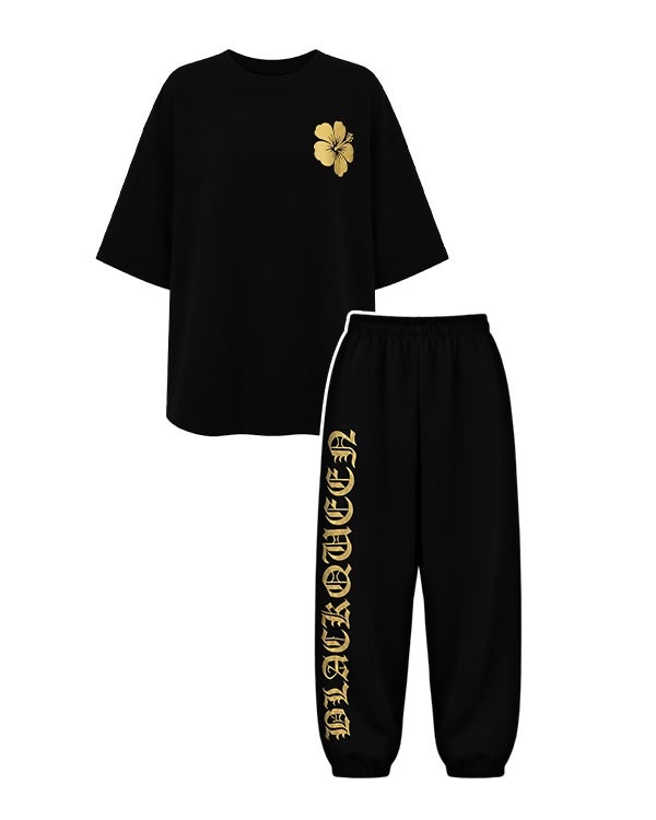 Foil print big T-shirt setup