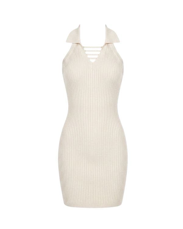 sleeveless tight rib dress