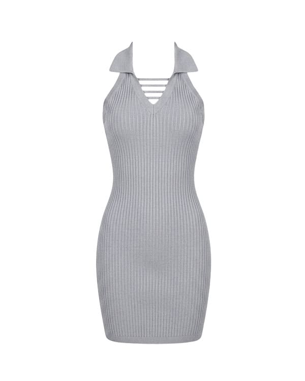 sleeveless tight rib dress