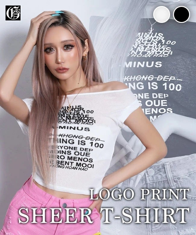 ロゴプリントシアーTEE