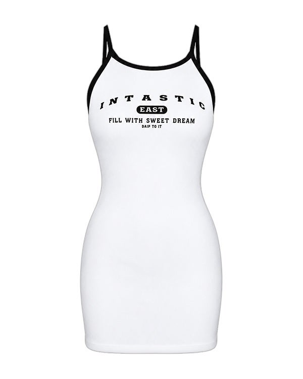 Color scheme printed tight cami dress