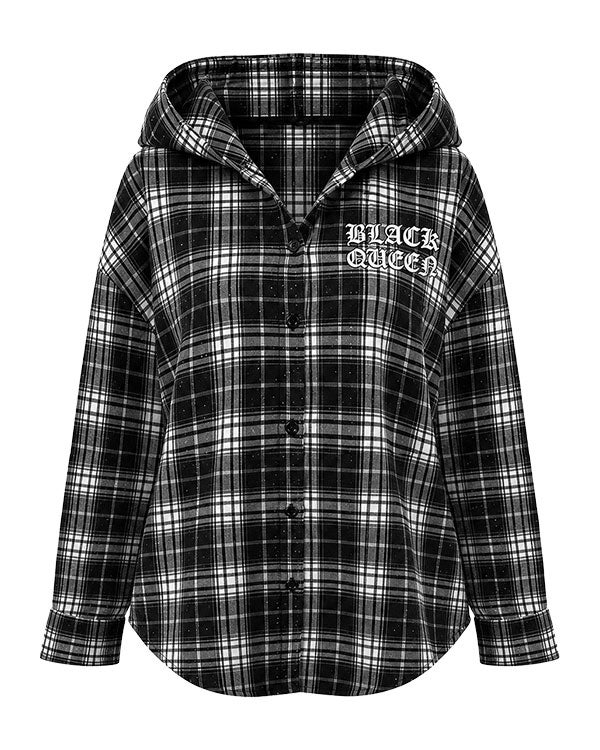 Lamé hooded shirt