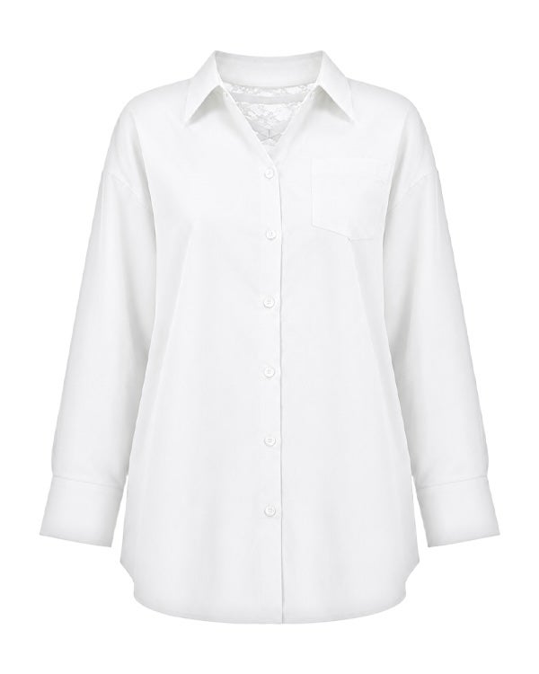 back lace up lace shirt