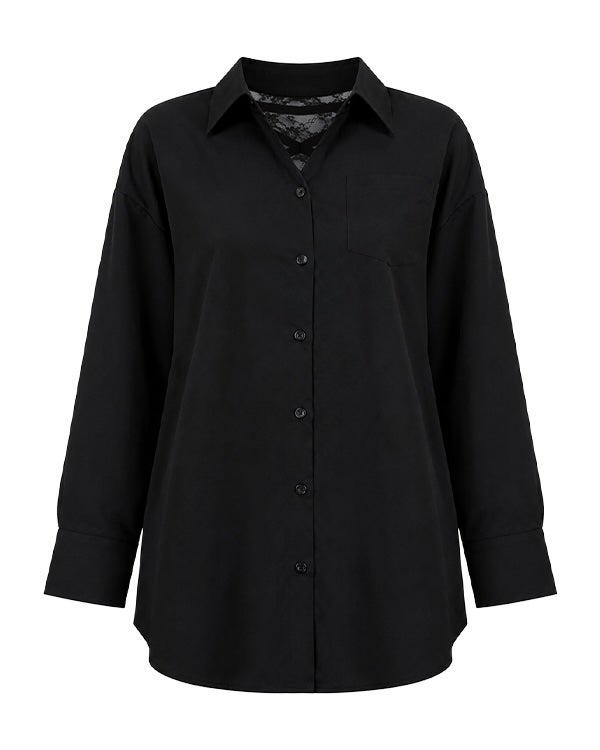 back lace up lace shirt