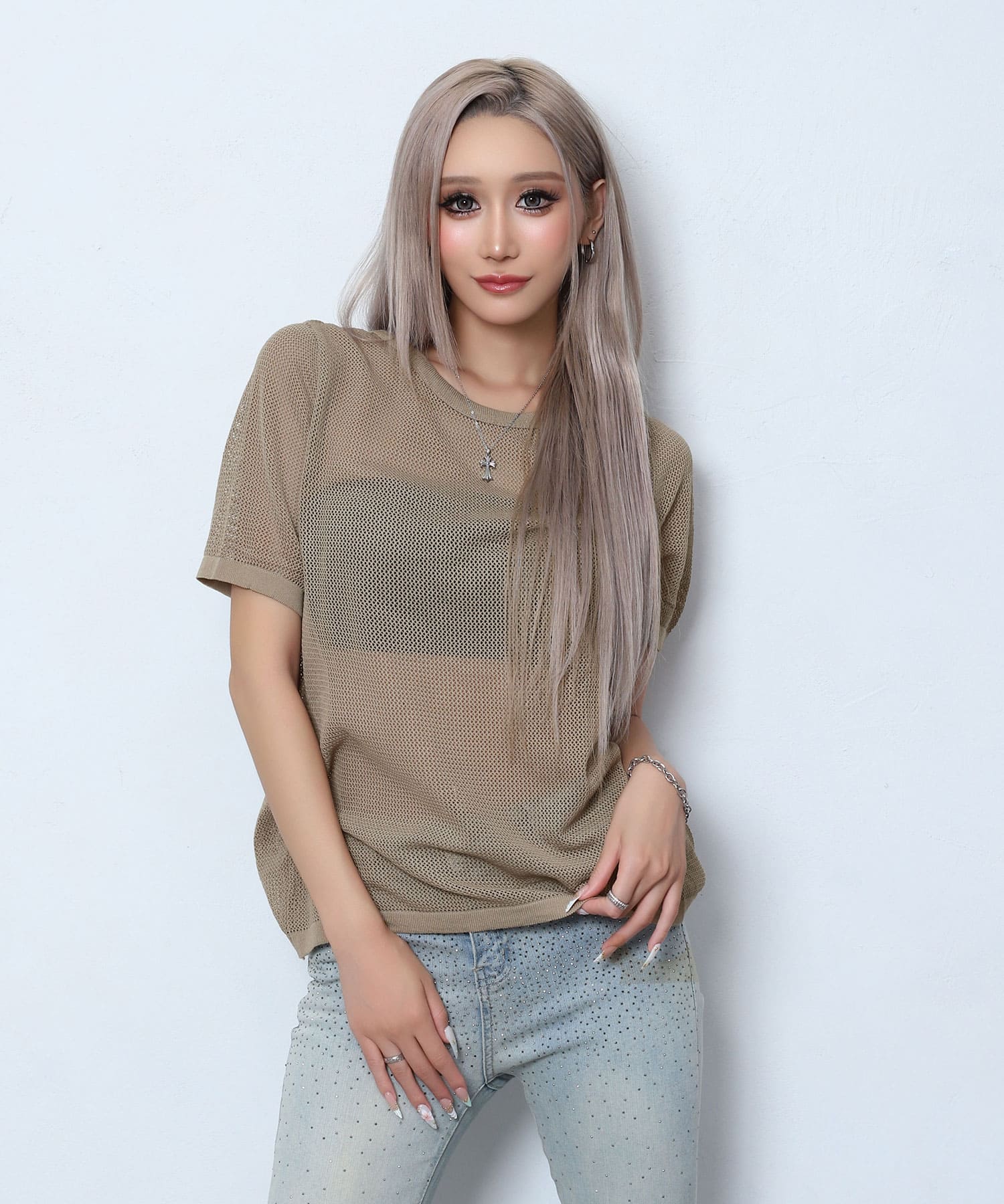 back cross mesh tops