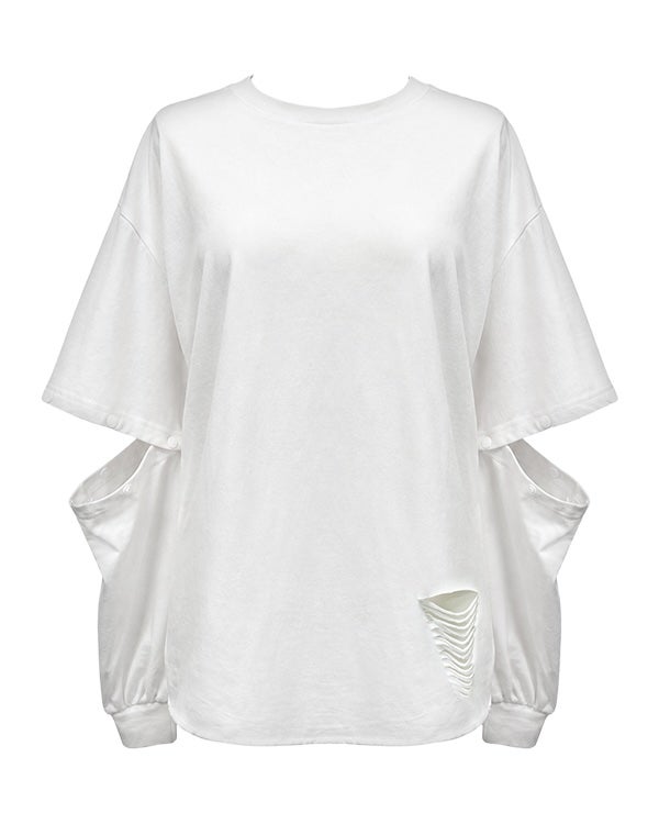 2WAY sleeve T-shirt