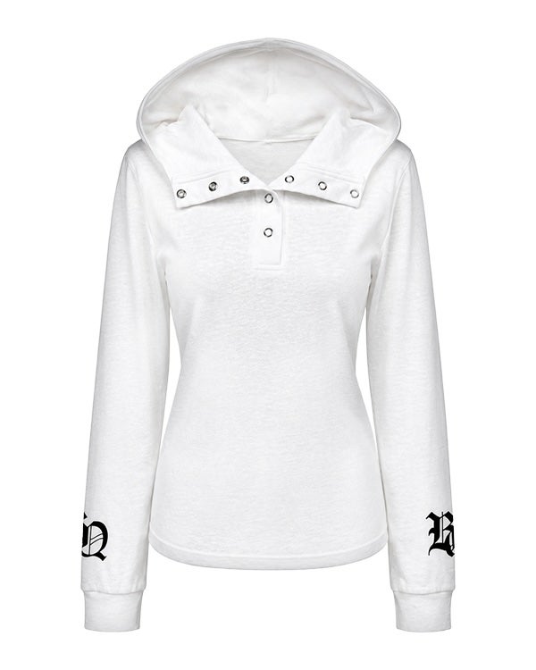 Hooded back logo long T-shirt