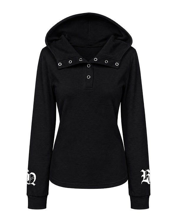 Hooded back logo long T-shirt